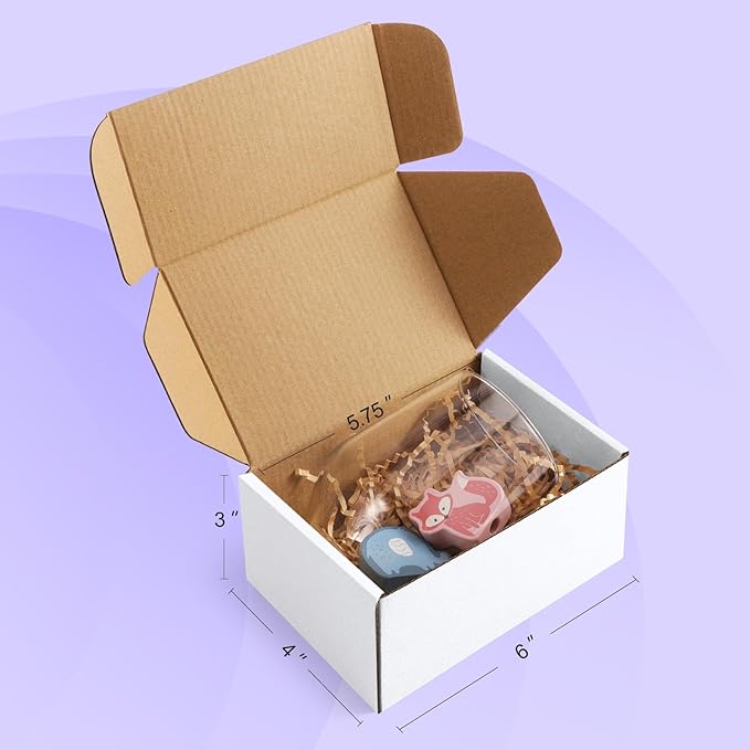 Eupako 6x4x3 Small Shipping Boxes 50 Pack - White Cardboard Box Mailers, Corrugated Mailing Boxes for Packaging Small Business