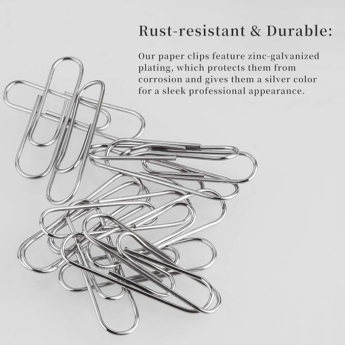 Paper Clips, 200 Pack, Paperclips, Paper Clip, Suitable for Office, School, and Daily use, Also Used for Daily DIY, Clip(Silver)