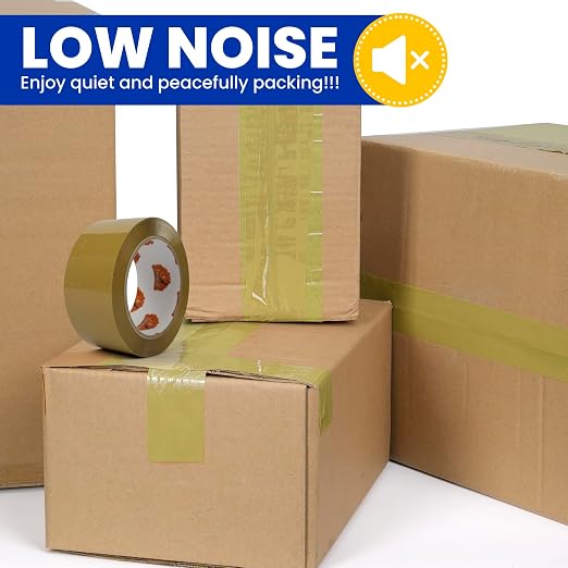 TAPEBEAR Low Noise Brown Packing Tape 72Yards Extra Length 1.88Inch-Wide | Packaging Tape Refills, Secure Sticky Brown Tape 2.6Mil Heavy Duty for Moving, Shipping, Sealing, 6Rolls Total 432Yards