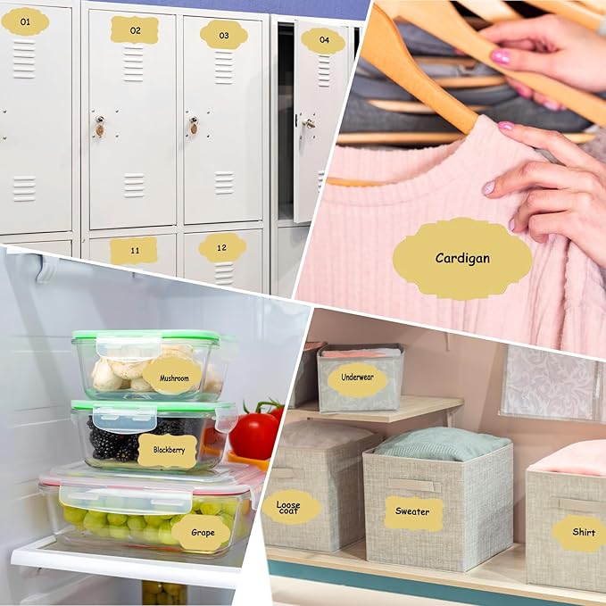 Label Stickers, Gift Tag Stickers, Name Tags, Self-Adhesive Writable All-Purpose Labels for Mason Jars, Canning, Bottles, Binders School Office Supplies, 450pcs
