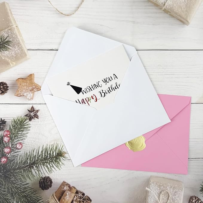 A7 Envelopes 30 Pack White 5x7 V Flap Thick Invitation Envelopes | 150gsm,for 5x7 photos,cards,wedding,birthday,graduation,party,announcements,baby shower,holiday mails,with Stickers