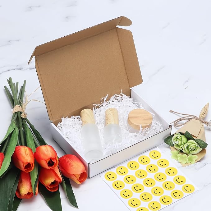 RLAVBL 8x5.5x1.6 Shipping Boxes Set of 25, White Corrugated Cardboard Box for Packing, Mailing, Business