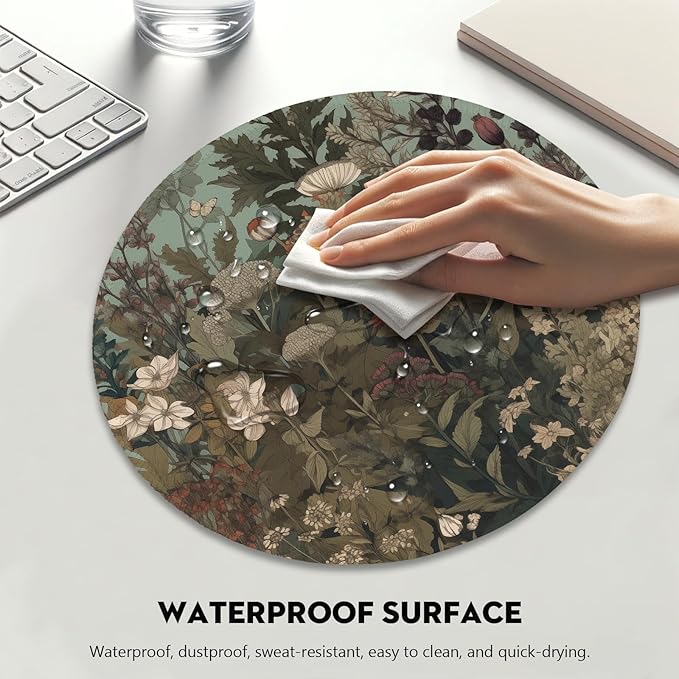 Botanical Elegance Wildflower Mouse Pad - Nature's Palette for Your Desk, Stitched Edges Non-Slip Rubber Base Mouse Pads for Computers Laptop