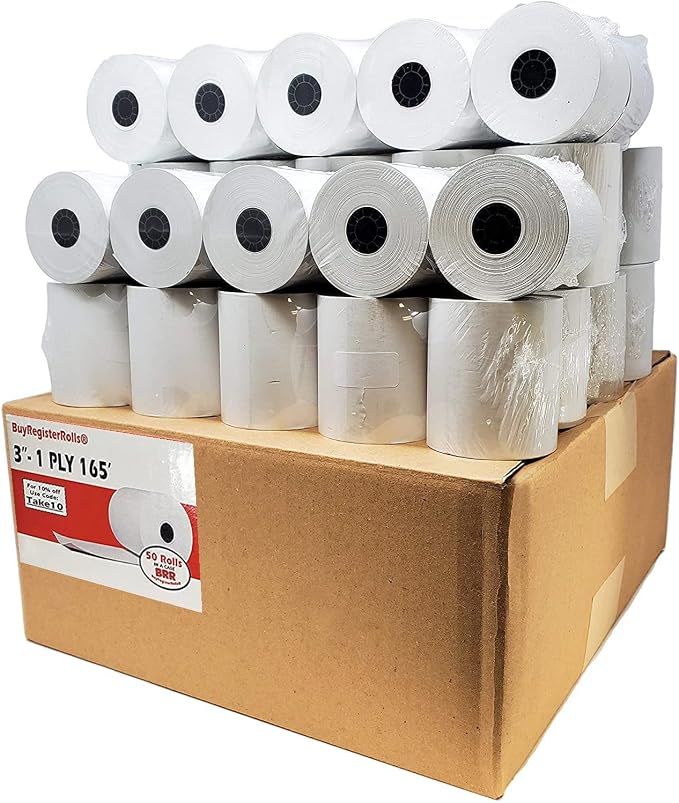 BuyRegisterRolls Star SP700 Kitchen Printer Paper (200 Rolls) 3" x 165' 1 Ply Bond (Non-Thermal) Receipt Paper POS Cash Register Paper for TMU200 SRP275