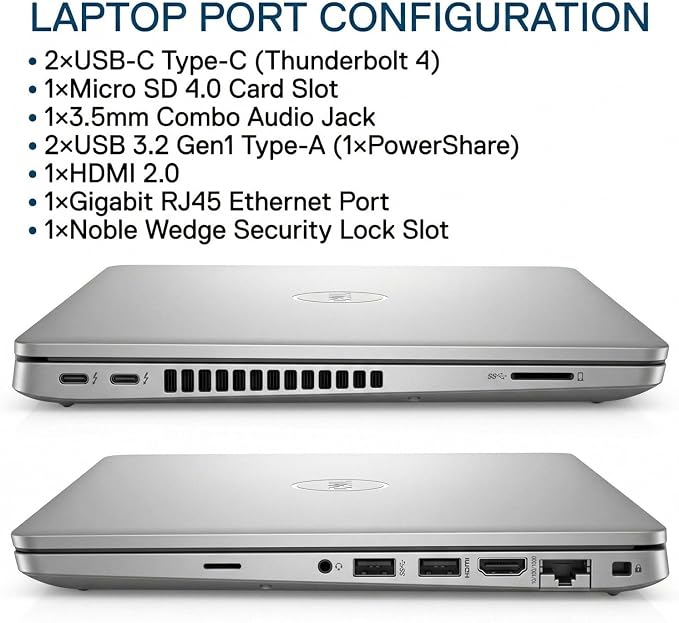 Dell Latitude 5420 14-Inch 1920 x 1080 FHD Laptop, Core i7-1185G7, 16GB DDR4 RAM, 512GB M.2 NVMe SSD, Thunderbolt 4, HDMI, Windows 11 Pro, Webcam, Business Laptop (Renewed)