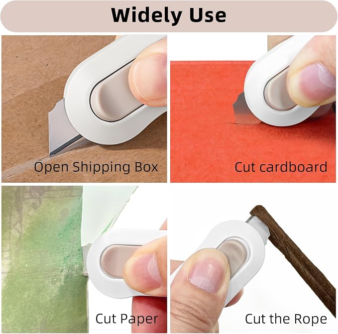 Multipurpose Scissors, Comfort-Grip Handles Sharp Scissors with Utility Knife Box Cutters, Retractable Letter Opener Cartons Cardboard Cutter Knife for Office Home School Craft Sewing Fabric Supplies