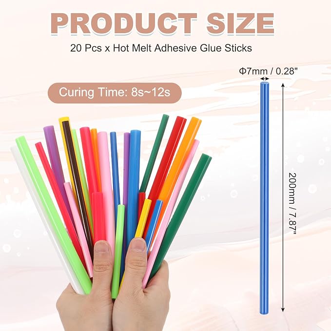 PATIKIL Hot Glue Sticks for Glue Gun, 20 Pcs Colored Hot Melt Adhesive Glue Sticks Bulk for DIY Projects Craft Art Decoration Home Repairs, Dark Blue (7.9" x 0.28")