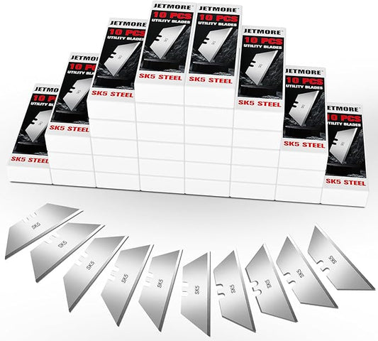 300 Pack Utility Knife Blades, SK5 Steel Box Cutter Blades, Blade for Box Cutter & Razor Knife, Sharp Utility Blades Refills for Construction, Home Repair, DIY, Office Use