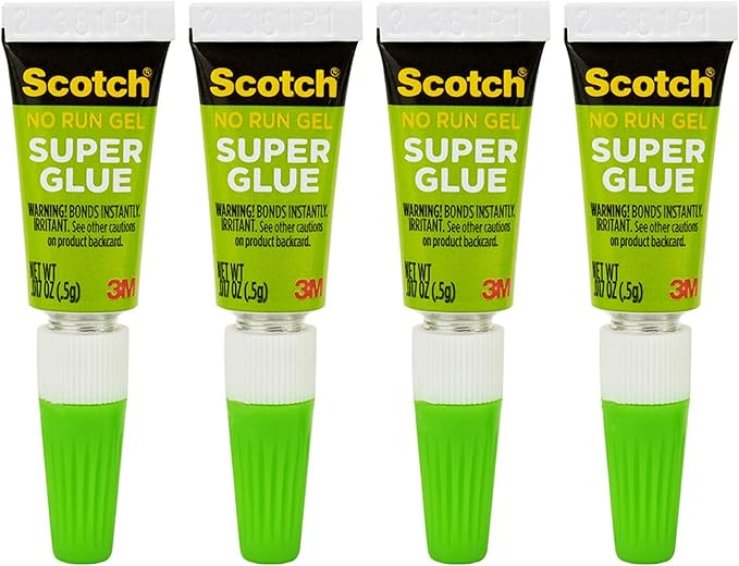 Scotch Super Glue Gel, 8-Pack of Single-Use Tubes, .017 oz Each, Fast Drying, No Run Gel Formula (AD119) (Pack of 2)