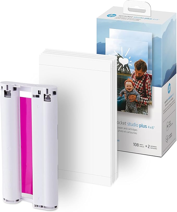 HP Sprocket Studio Plus 4x6” Instant Photo Printer – Bundle: Case and Photo Paper