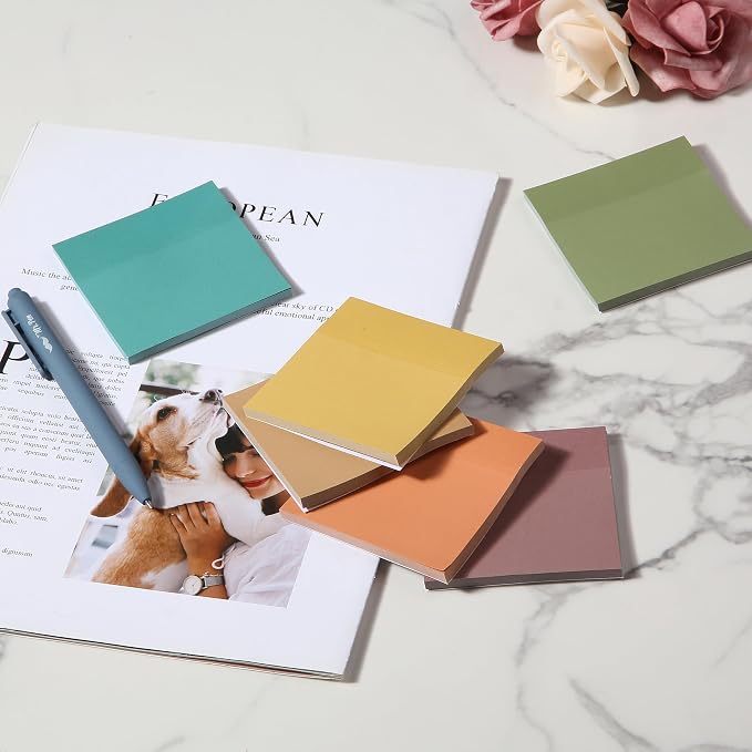Mr. Pen- Sticky Notes, 3"x3", 12 Pads, 600 Sheets, New Earthy Colors | Sticky Notes Bulk, Self-Stick Note Pads, Perfect for Office, School, Home, Study & Organization