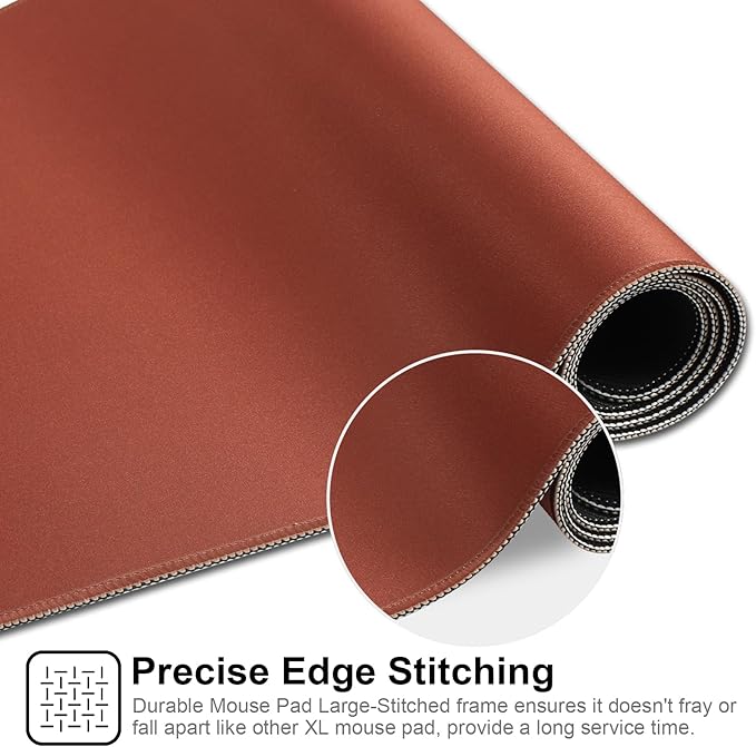 Gaming Mouse Pad,Large Mouse Pad Size 31.5x11.8 Thickness 0.12 inches,Premium-Textured Non-Slip & Waterproof Computer Mousepad with Stitched Edges for Gaming,Office & Home-80x30 Brown009