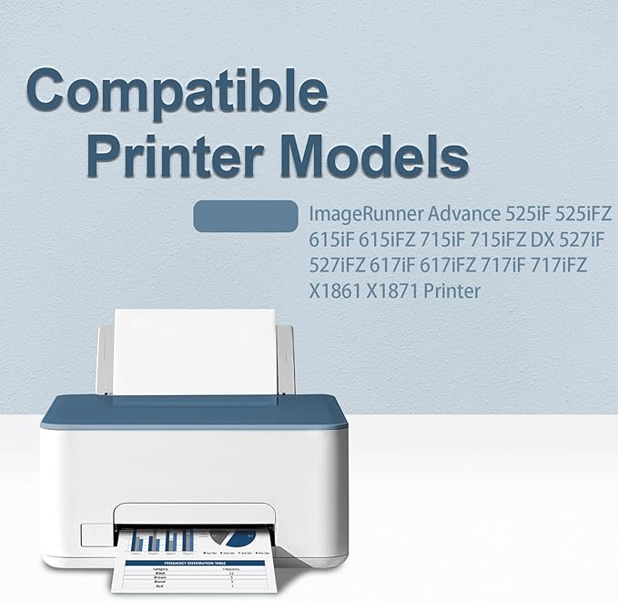 T03 Toner Cartridge Black Compatible with Canon T03 Toner ImageRunner Advance 525iF 525iFZ 615iF 615iFZ 715iF 715iFZ DX 527iF 527iFZ 617iF 617iFZ 717iF 717iFZ X1861 X1871 Printers（1Pack，2725C001AA）