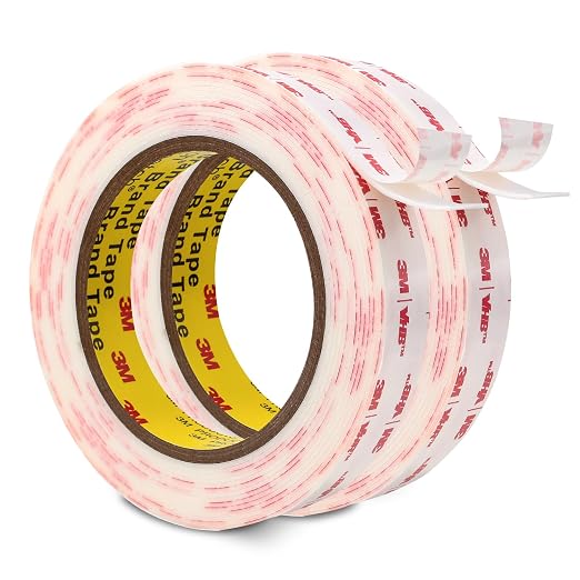 3M Double Sided Tape 3/4''x15.4Ft 2 Pack, White 4950 Heavy Duty Mounting Tape Adhesive Waterproof Heat Resistant Foam Tape for Car Home Office Deco