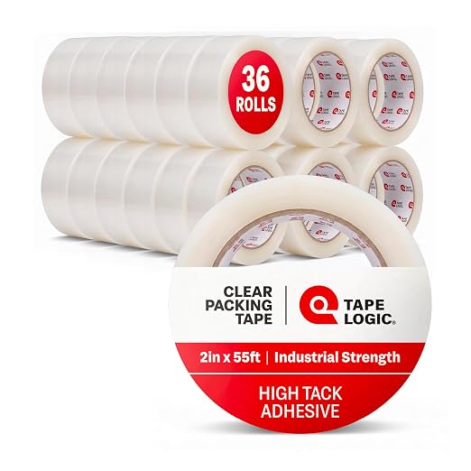 Tape Logic Packing Tape (36-Rolls), 2" x 55 yd - Industrial Strength Packaging Tape Refill for Shipping, Moving, Order Fulfillment, Acrylic 3.5 Mil