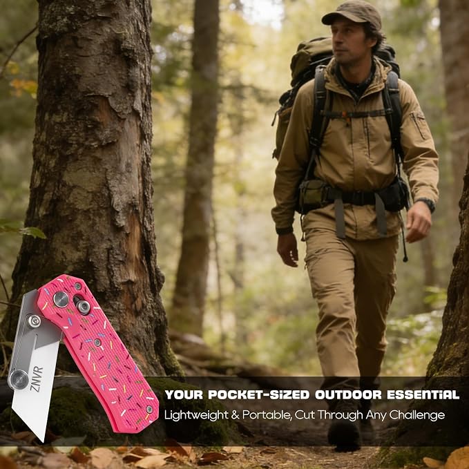 Premium Folding Utility Knife with 5 Extra Ceramic Blades, Box Cutter, Heavy duty & Lightweight Design, G10 Handle, Pocket clip, safety Lock, EDC Pocket Knife for home, Office, Factory, Camping
