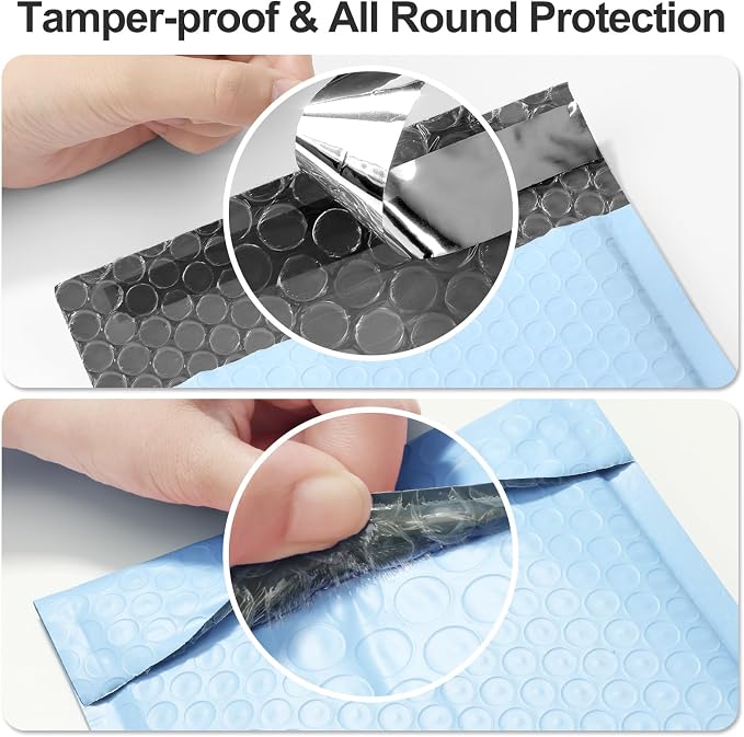 Famagic Bubble Mailers 6x10 Inch 25pc Light Blue Shipping Bags, Chic Packaging Bags For Small Business, Colored Padded Mailing Envelopes, Opaque Matte Self Seal Bubble Poly Mailers Bulk #0