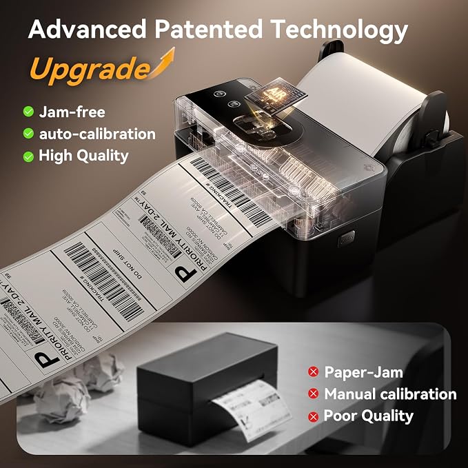 Phomemo AirPrint Touchscreen Thermal Label Printer with Label Holder | PM64Air wireless Wi-Fi shipping label printer for small business, compatible with iOS, Android, Windows, Mac, Amazon, Shopify