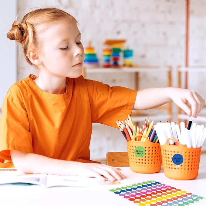1600 PCS, 3/4" Color Round Dot Stickers, 10 Colors-20 Sheets | Circle Color Coding Blank Labels for Kids/Office/Classroom, Easy Peel, Ideal in Garage/Yard Sale Price self-adhesive Labels