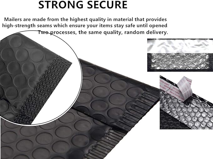 Bubble Mailers 3.5X5.9 Inch 50 Pack Small Padded Envelopes Poly Thicken Padded Self Seal Envelopes Bags(Black)