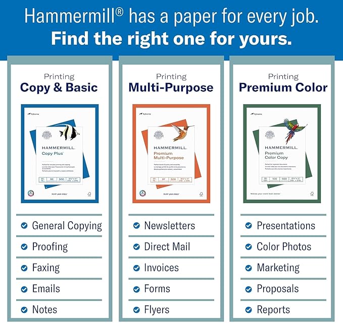 Hammermill Printer Paper, Premium Laser Print 24 lb, 11 x 17-98 Bright, Made in the USA, 104620C - 5 Ream (2,500 Sheets)