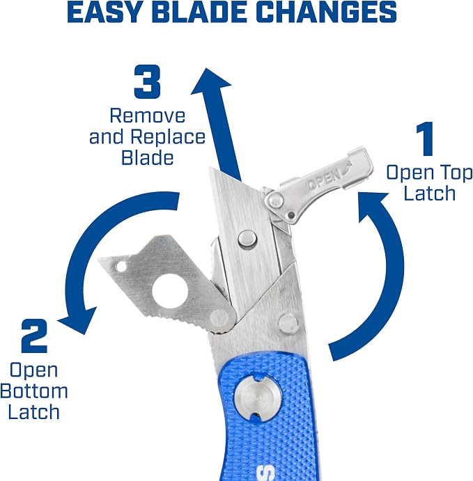 Sheffield Utility Knife, Mini Box Cutter with Aluminum Handle and Keychain | Mini Utility Knife Accepts Mini Utility Blades for Home, Office, Trades, and Warehouse Use