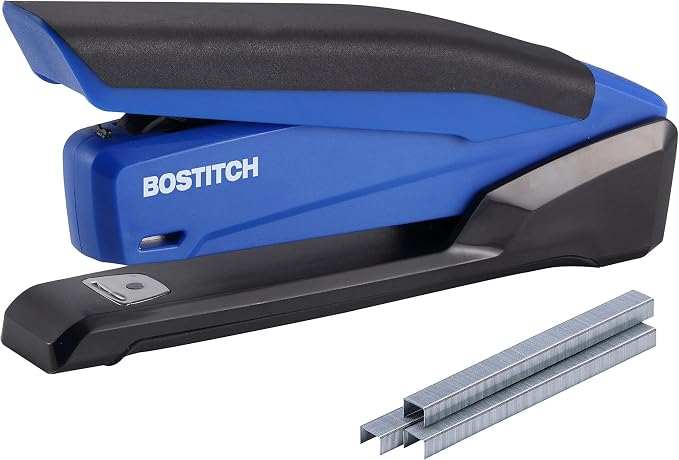 Bostitch Office InPower Spring-Powered Desktop Stapler, 20 Sheet Capcity, Built in Remover, Blue (1122) (Pack of 10)