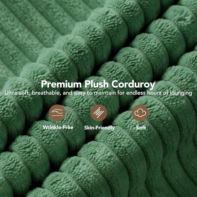 HUANUO Criss Cross Office Chair for Women, Cross Legged Desk Chair with Adjustable Armrests, Soft Corduroy Fabric for Small Spaces, Petite Home Office Computer Chair for Girls, Deep Green