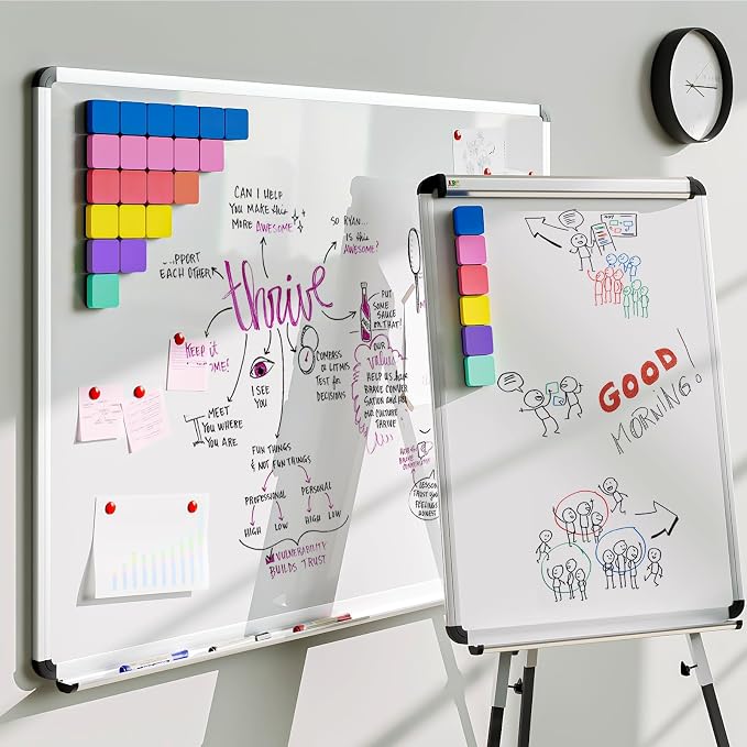 MaxGear Dry Erase Erasers, 96 Pack Magnetic Whiteboard Erasers, 6 Colors