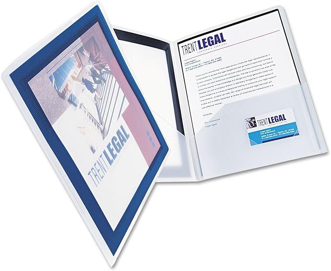 Avery Flexi-View Two Pocket Folders, Holds up to 50 Sheets, 2 Navy Blue Folders (47846)