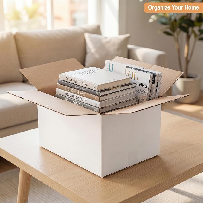 45 Pack 9x6x4'' White Cardboard Shipping Boxes, Medium Mailing Boxes For Small Business for Packing, Moving and Storage