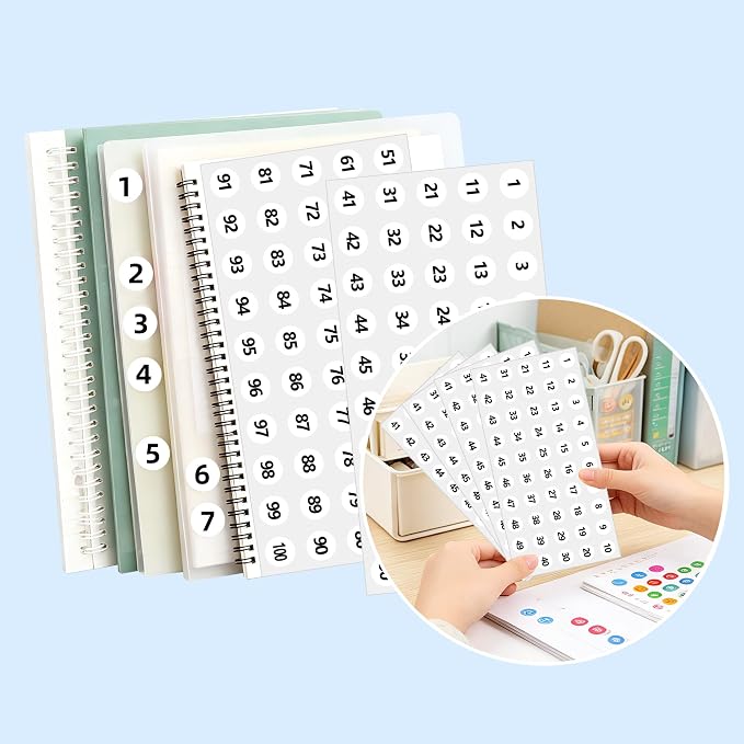 3500 Pcs 0.4 Inch 1 to 100 Self Adhesive Number Stickers, White | Small Number Dot Labels,Consecutive number Decal for Inventory, Storage, Boxes, Classification, Organizing
