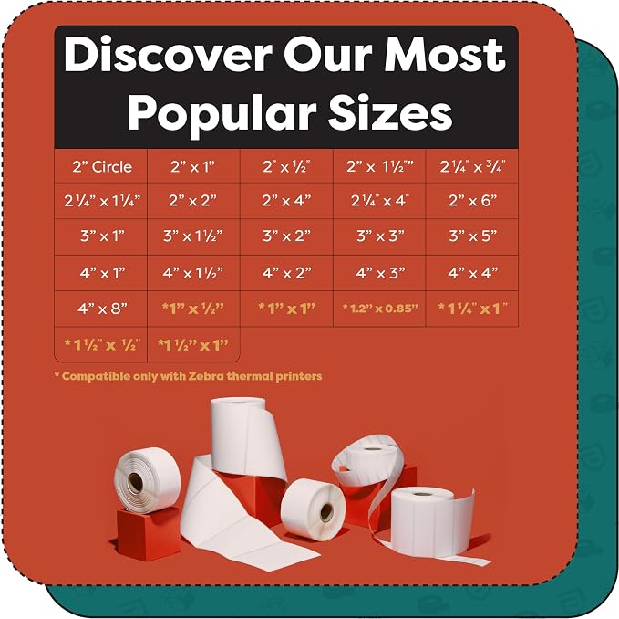 3" X 5" Direct Thermal Labels (3000 Count, 10 Rolls) - Address & Shipping | Barcode Labels, Thermal Sticker Roll for Small Packages - Compatible With Zebra and Rollo Printers