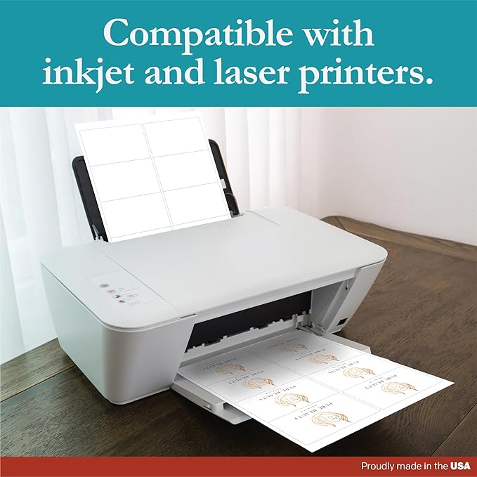 Premium Label Supply White Sticker Shipping/Mailing Labels – 4" x 2.5" – Laser/Inkjet Compatible – (8 per Sheet), 500 Sheets – 4,000 Total Adhesive Labels