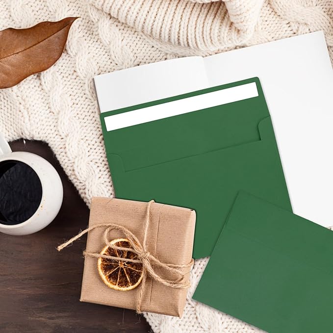 50 Packs Invitation Envelopes,Postcard Envelopes, A2 Envelopes Green, Envelopes for Invitations, Envelopes for 4.5x5.5 Cards, Greeting Cards，Envelopes Self Seal for Photos