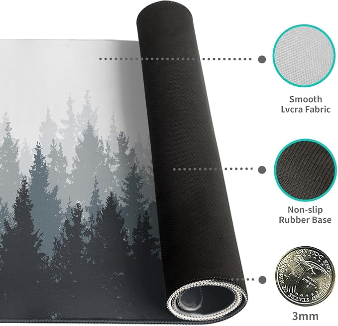 Gaming Mouse Pad Desk Pad XL Large Mouse Mat Keyboard Mat Office Desk Decor AccessoriesKeyboard Mat Office Desk Decor Accessories (Thicket)