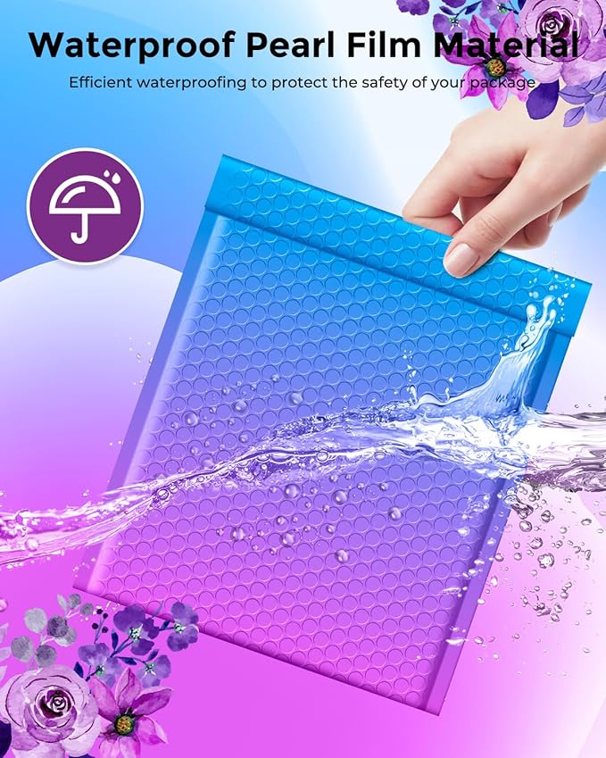Metronic 240 Pack Bubble Mailers 8.5x12 Inch BluePurple Usable Size 8.5x11'' Self-Sealing Padded Envelopes Waterproof Cushioning Mailer for Mailing Clothes, Makeup, Jewelry, Gifts, Books