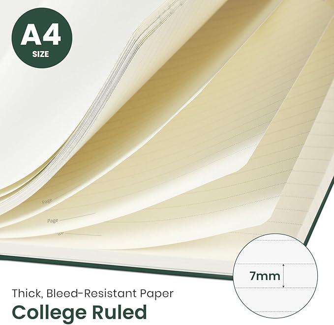 Taja Large Spiral Lined Journal for Women, 8.5" x 11" Notebooks for Work Collge Ruled, A4 Aesthetic Cute Journaling Notebooks for Writing, Plastic Cover, Blooming Symphony