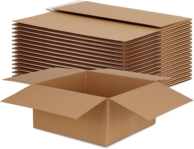 Rempry Brown 12x12x6 Shipping Boxes Set of 15, Corrugated Cardboard Box for Mailing, Packaging Small Business, Kraft Mailer Gift Boxes