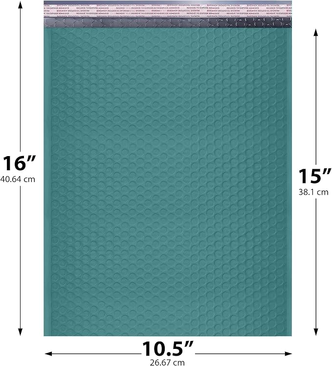 Green Bubble Mailers 10.5x16, Self Seal Poly Padded Envelopes #5, 200 Pack | Fits Books, Comics & Apparel, No Tape Needed, Cushioned Protection, Water-Resistant Poly, Bulk Pack for Small Business