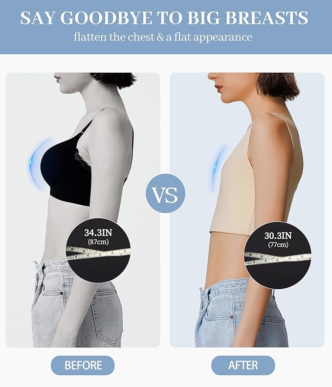 Rolewpy Chest Binder for Transgender FTM Women Binder Bra Tomboy Breast Binder Tank Top