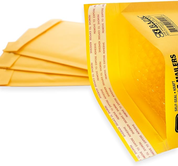 BAZIC 4" X 7.25" (#000) Self-Seal Bubble Mailers (5/Pack)