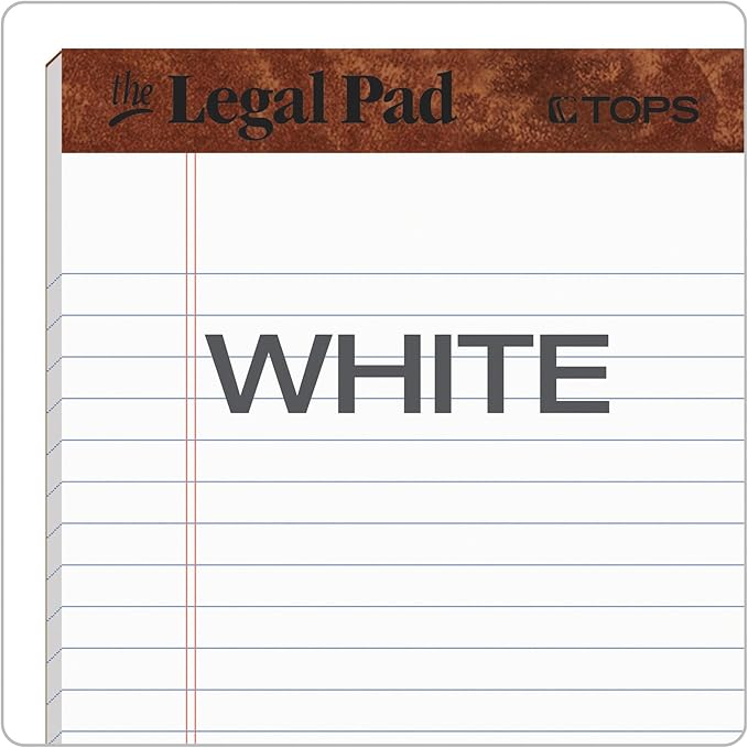 Tops 5 x 8 Legal Pads, The Legal Pad Brand, Narrow Ruled, White Paper, 50 Sheets Per Writing Pad, Made in the USA (7500) (Pack of 144)