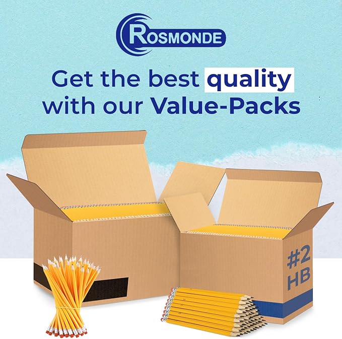 Rosmonde 210 Pack Pre Sharpened Pencils #2, Pencils With Top Erasers, Bulk School & Teacher Supplies, #2 HB, Pre Sharpened for Easy Use, Easy Hold Grip, Bulk Classroom & Office Supplies