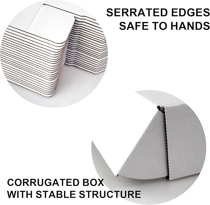 9x6x2 inch Shipping Boxes 20-Pack, White Corrugated Cardboard Boxes for Shipping, Mailing & Packaging Gifts, Books, DIY Crafts, Ecommerce & Small Business