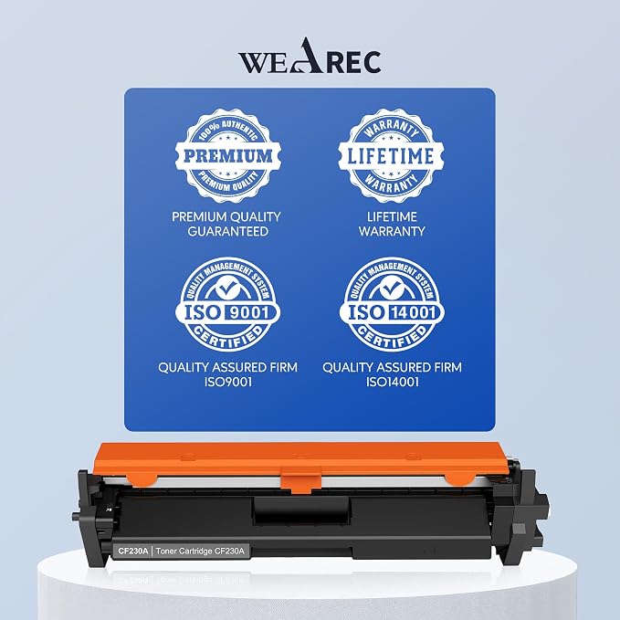 WEAREC 30A CF230A Toner Cartridge Replacement for HP 30A CF230A 30X CF230X Compatible for LaserJet Pro MFP M227fdn M227fdw M227sdn M203d M203dn M203dw Printer(Black,2-Pack)