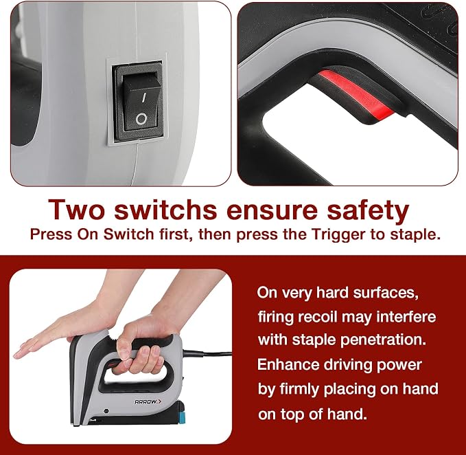 Arrow Electric Staple Gun Kit with 3750 Pieces T50 Staples, T50ACD | Corded Stapler with 3750 Pieces T50 1/4", 3/8", 1/2" Staples, for Upholstery Professional and DIY Projects