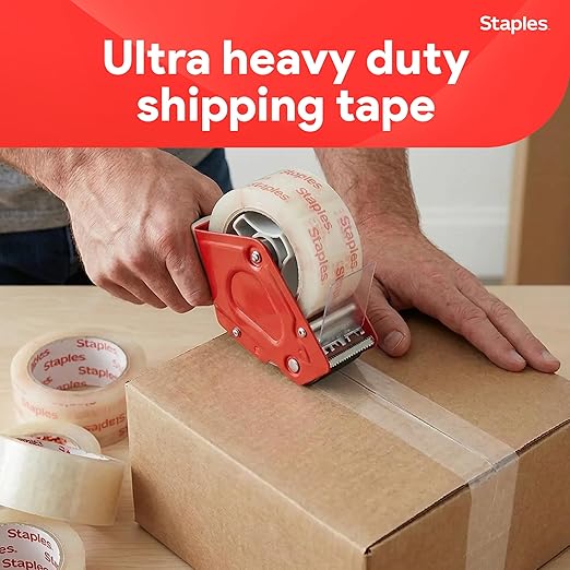 STAPLES Ultra Heavy‑Duty Packing Tape, 1.88” x 54.6 Yards, Clear — 6/Roll Pack