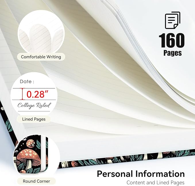 Lined Spiral Journal Notebook for Work A5, 160 Pages, Skull Head | College Ruled Spiral Journal for Women, Hardcover with Elegant Design for Note-Taking, 5.5 * 8.25 inch