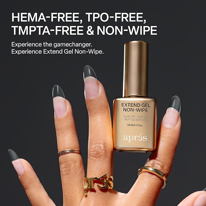APRÉS Nail Non-Wipe Extend Gel, Soak Off HEMA-Free TPO-Free Gel-X Tips Adhesive 15ml / 0.5oz